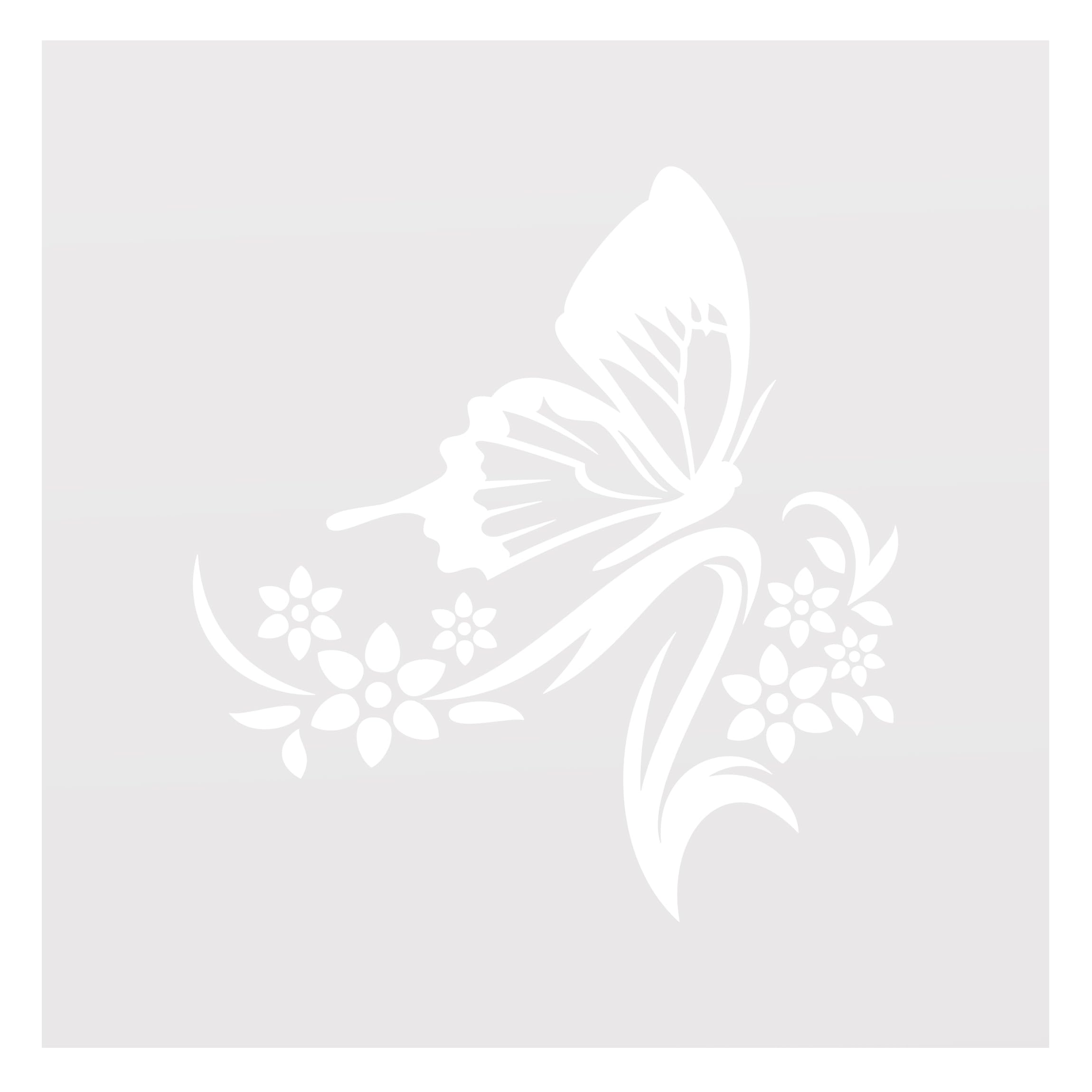 Fensterfolie statisch haftend Blumen Sichtschutz Milchglas - Made in Germany - Schmetterlinge Modern Blickdicht Scheibe Innen Schlafzimmer Wohnzimmer Küche Glas 1673 (60x60cm)