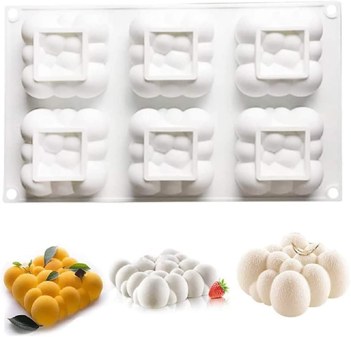 Perfect Pricee Silicone Mould for soap Cake Muffin Cupcake Soap, Resin Art, Candles Making Mould (Cloud Bubble Mould)-image-1
