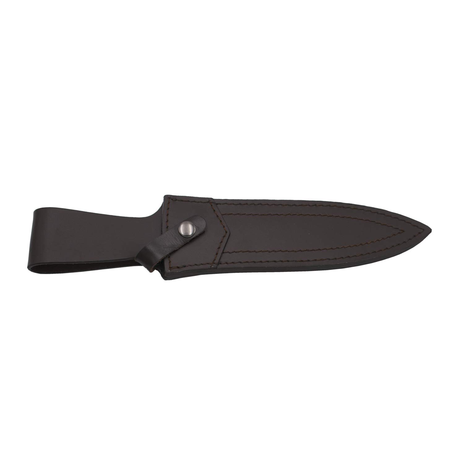 THIRD Jagdmesser 15023ZW, mit satinierter 440er Stahlklinge 23 cm, Holzgriff, mit Lederbezug