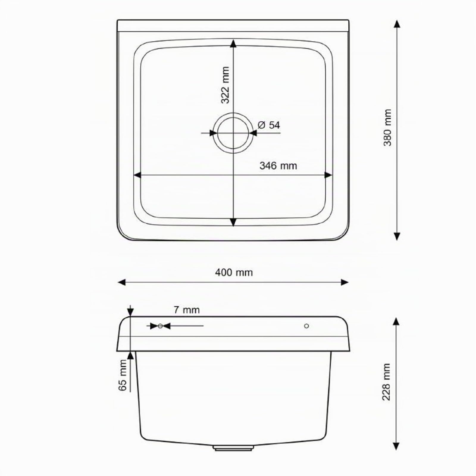 Fregadero de vertido para exteriores, jardín, garaje, sótano, lavandería, taller, fregadero (negro)