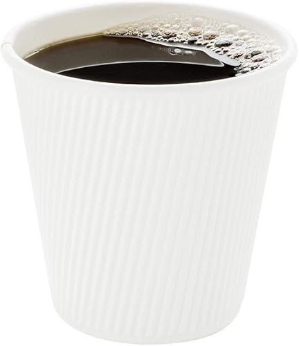 Vista 373 de Vasos de café de papel aislado de pared corrugada, 8 oz, Anaranjado