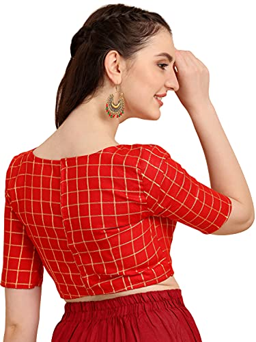 Image of OOMPH! Womens Jacquard Boat Neck Blouse (Checks)