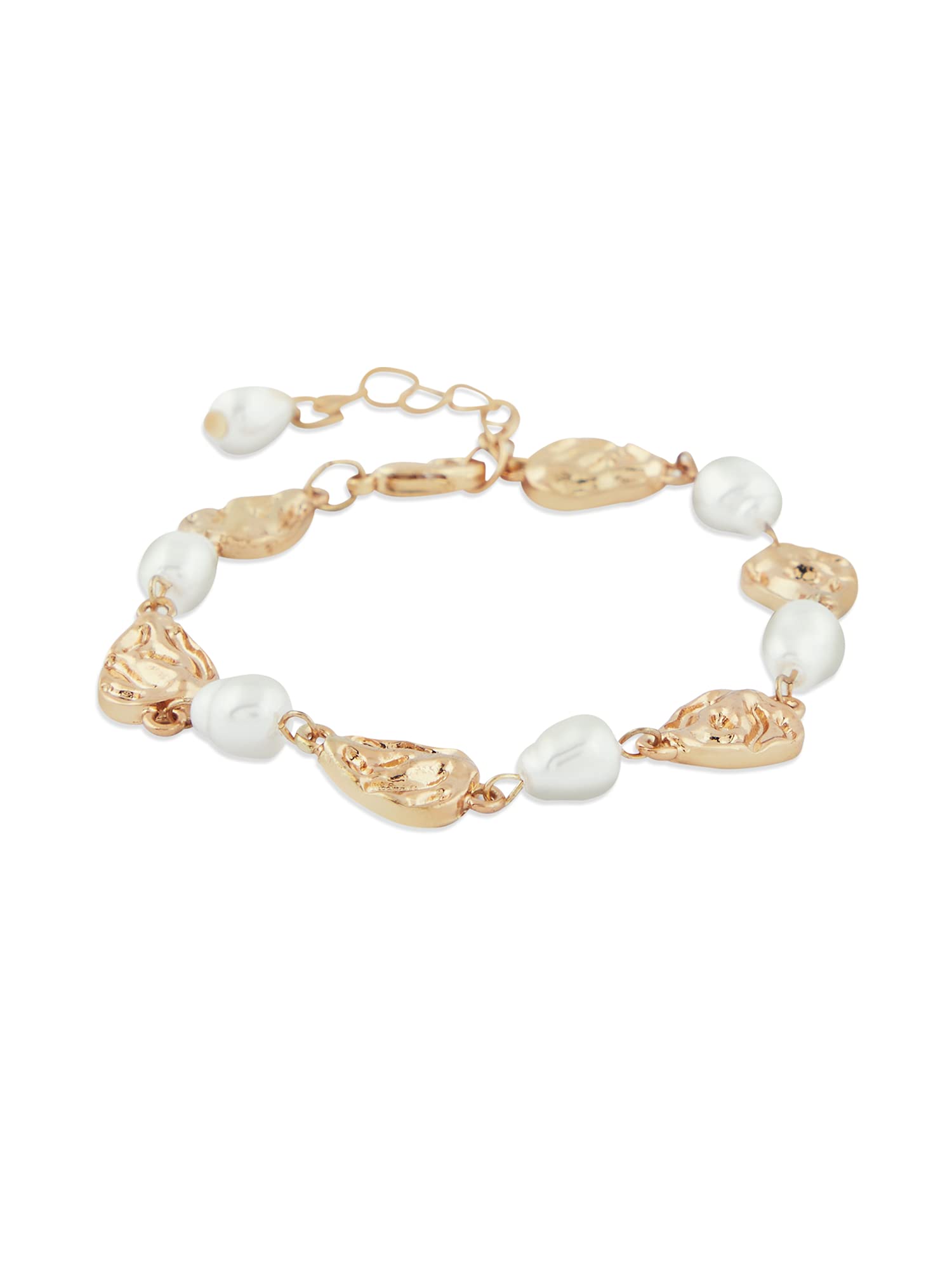ZAVERI PEARLS Gold Tone Classy Contemporary Pearls Bracelet For Women-ZPFK15040 (B0BG8MZCW7) Amazon Price History, Amazon Price Tracker