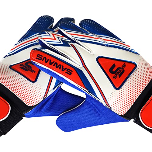 SAWANS Football Goalkeeper Gloves Boys Kids Children Youth Adult Soccer Goalie Protection Goal Keeping Gloves Finger Support Wrist Junior Anti Slip Palm (Size 2 for 4 to 5 year old - Image 2
