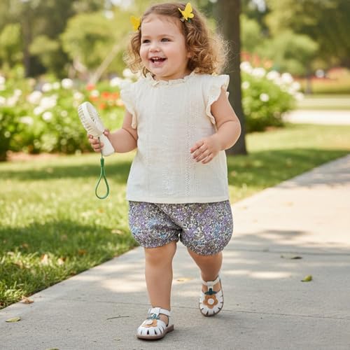 Image of WUIWUIYU Toddlers Little Girls T-Strap Hook&Loop Dress Strawberry Summer Shoes Closed Toe Carrot Sandals