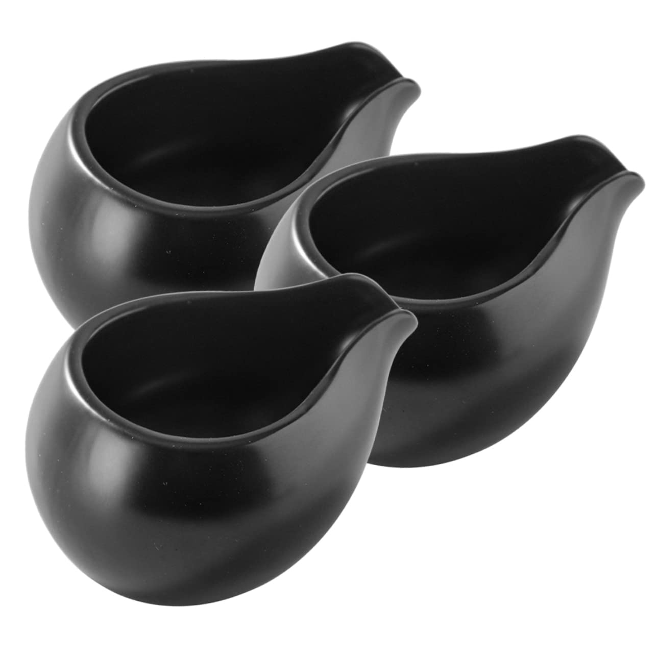 3 Pichets à Lait en Céramique Noire, Bec Verseur, Lot de 3