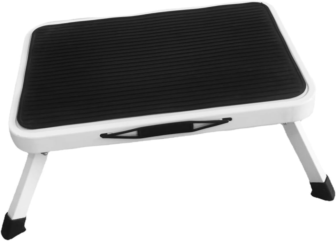 Stepping Stool Portable Metal Step Stool with Thick Platform Nonslip Rubber Feet for Stability for Indoor Use Kitchen Bathroom and More