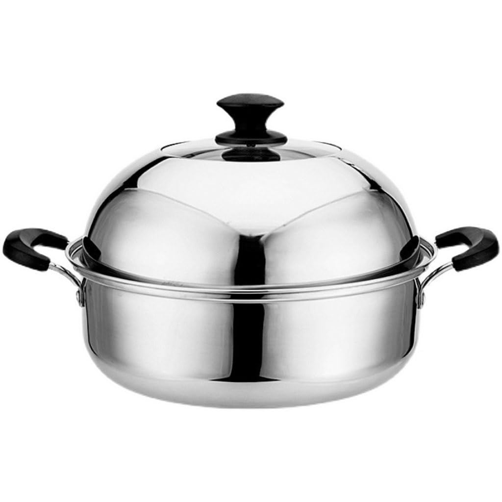 GTHTUHFD Steam Hot Pot Stainless Steel Steamer Single-Layer Household Soup Pot Steaming Pot Sauna Pot
