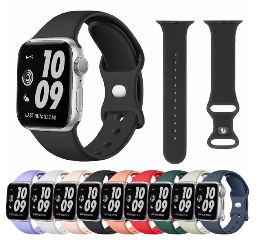 ELL DEE Silicone Watch Strap (42-44mm/45mm), Soft Silicone Double Lock Wristband for i-Watch Series 7/6/5/4/3/2/1/SE (Pack Of 5) (B0CBFH4DJT) Amazon Price History, Amazon Price Tracker