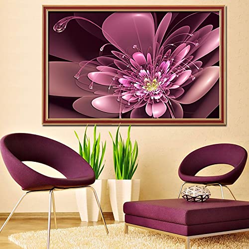 Art de diamant de bricolage 5D fresque géante de prestige motif lotus cristallin