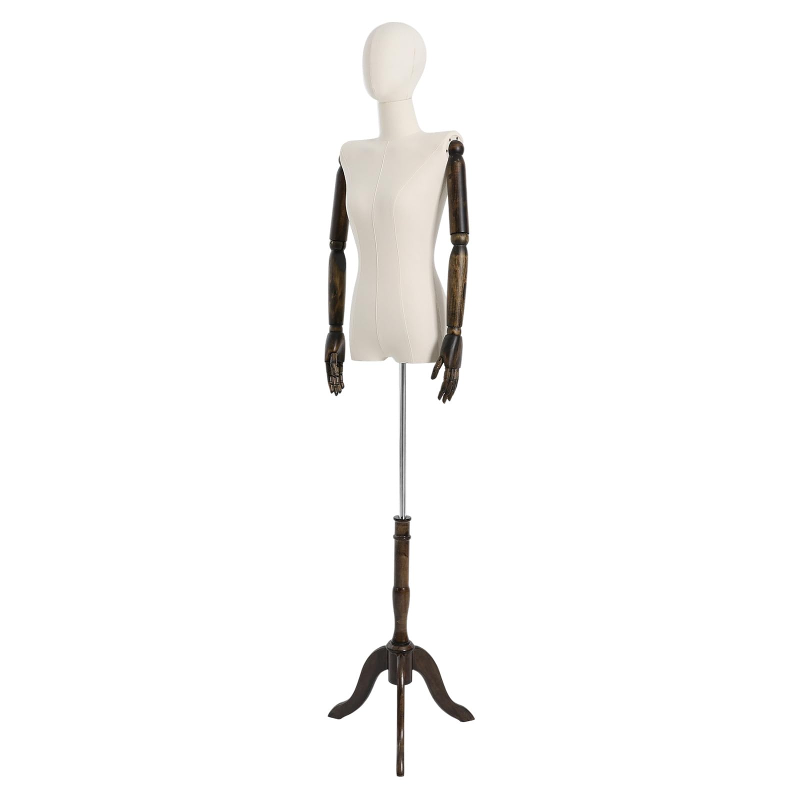 Manekin krawiecki, damski, z obrotową głowicą i elastycznymi ramionami, 155-200 cm, z regulacją wysokości, biust damski, tors, do sklepów odzieżowych, krawieckich, sukni ślubnych