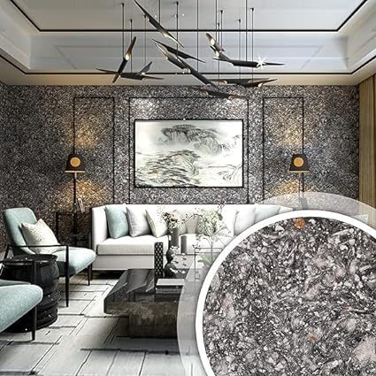 Dark Grey Hi-Tech Silky Liquid Wallpaper: Revitalize Your Home with Ease | Silk Plast Liquid Wallpaper | Eco-Friendly Wallpaper | 3D Wallpaper - hi-03 (B0CMQBMRCQ) Amazon Price History, Amazon Price Tracker
