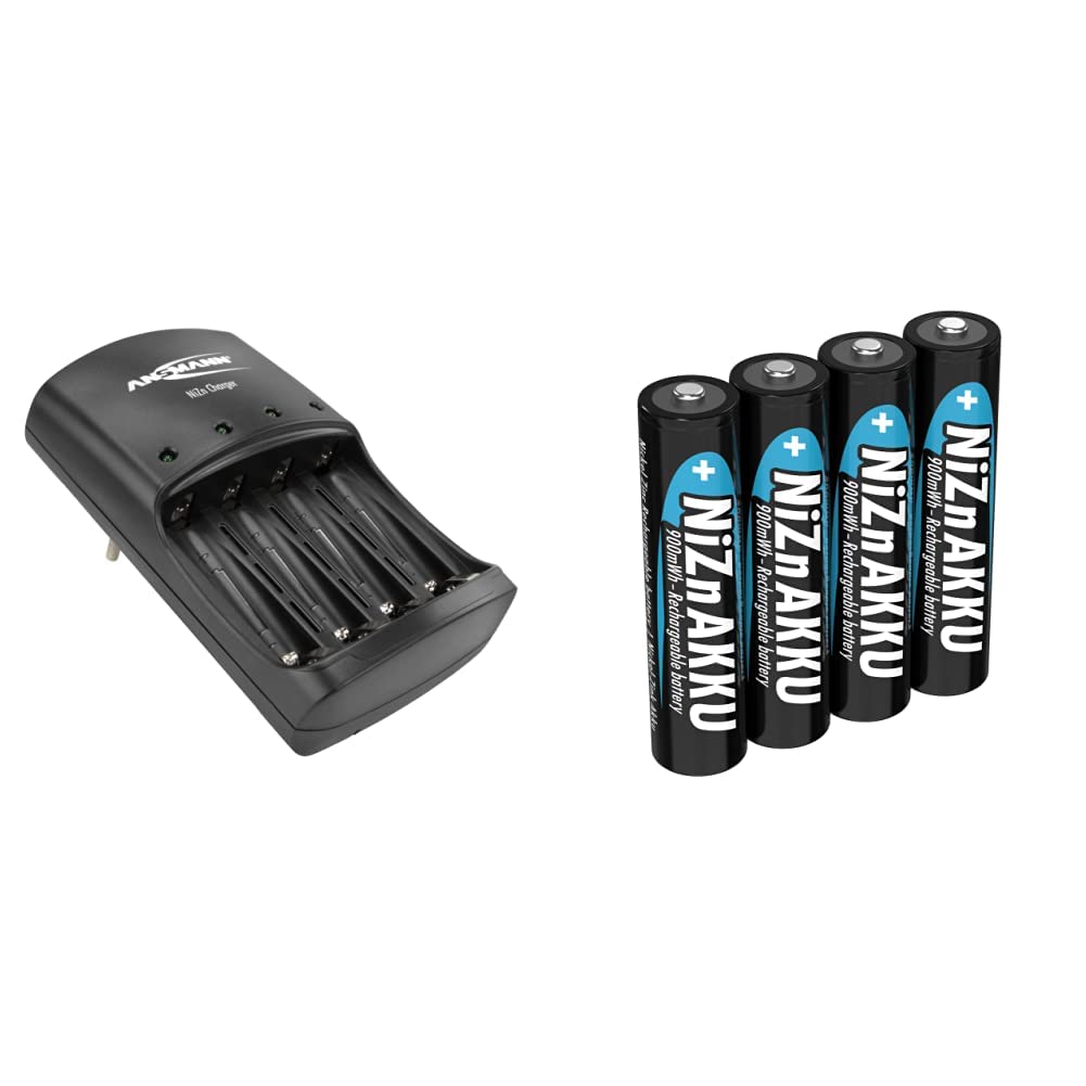 ANSMANN NiZn Charger Caricabatteria - Caricatore Per NiZn Batterie - Pile Nichel-Zinco 1,6V AAA & Allinea il titolo secondo DE: Batteria ricaricabile Micro NiZn AAA 1,6 V 900 mWh