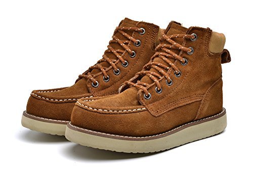 Chelsea Chukka Motorcycle Combat Oxford Derby Western Rain Snow Hiking Hunting Work Safety Military Tactical Fire Safety Boots Industrial Construction Boots (Men 9.0 D(M) US, Brown)