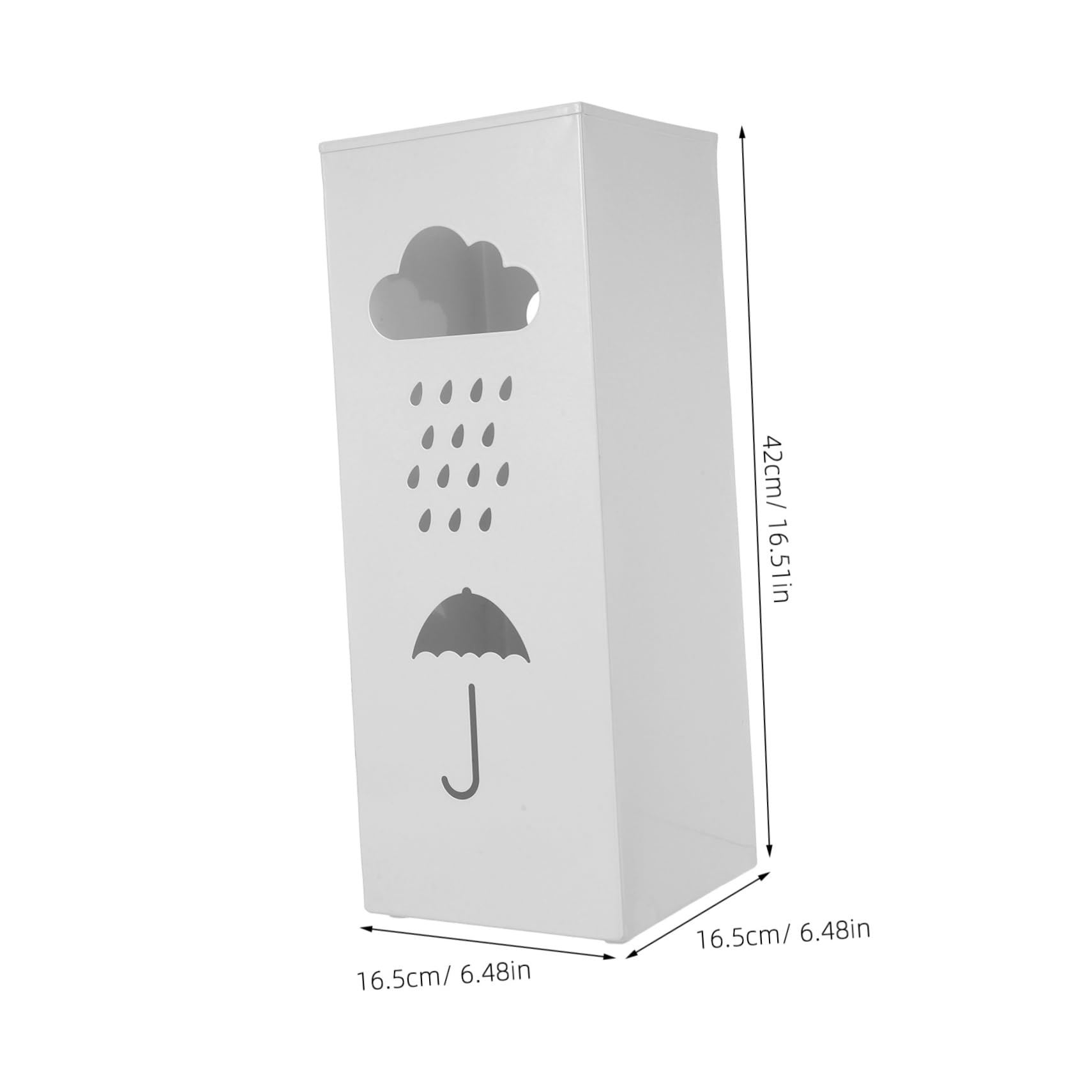 HOODANCOS Umbrella Stand Holder Freestanding Square Metal Rack for Entryway Indoor Use Organizer for Umbrellas Walking Sticks Golf Clubs with Raindrop Drainage Design