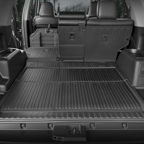 Cargo Mat for 2013-2024 Toyota 4Runner 5 Seats All Weather TPE Cargo Liner Trunk Mat with Backrest Mat for Toyota 4Runner Accessories (Not fit Sliding Cargo Tray)