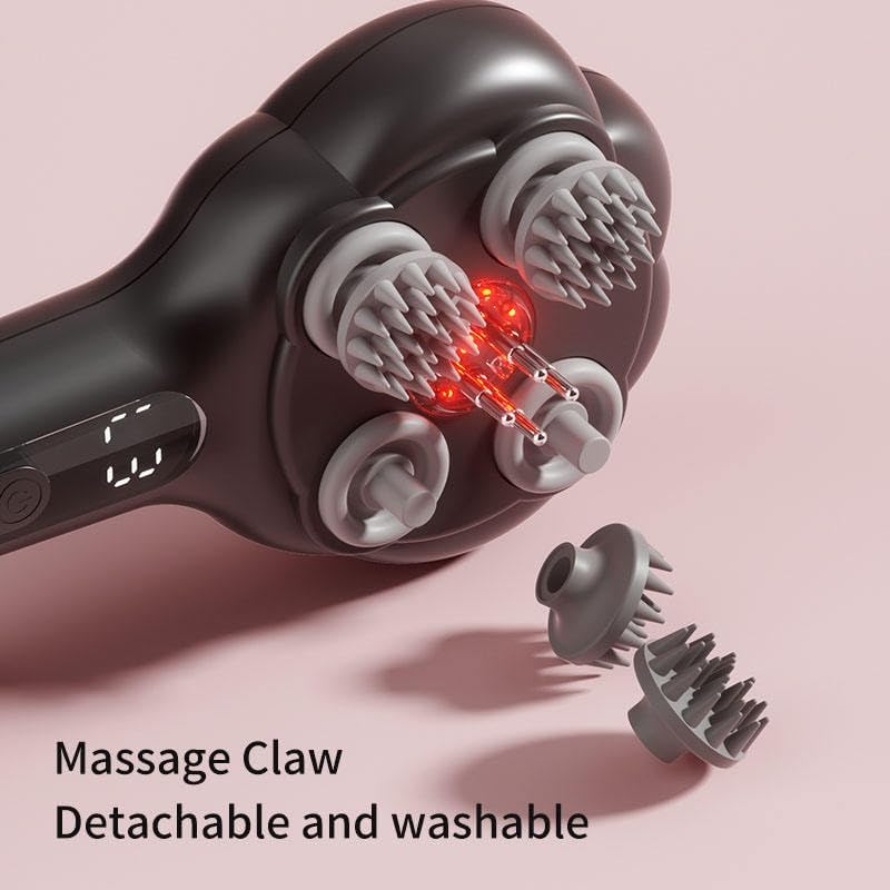 Image of SEAHELTON 2026 Uprgraded Handheld Electric Scalp Head Massager Red Light Heating with Companion Pain Relief & Relaxing Features