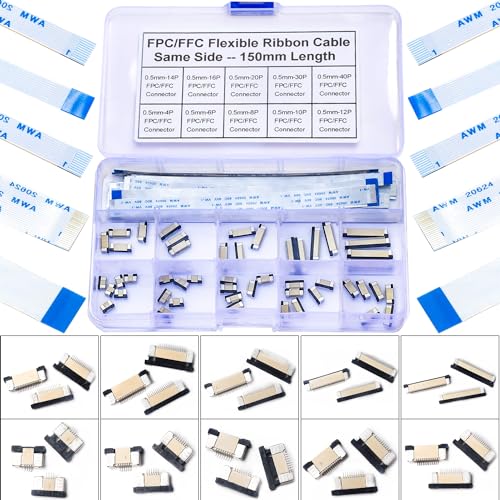 Kit de conectores flexibles plano 0.5mm 75 pzas miniatura 1