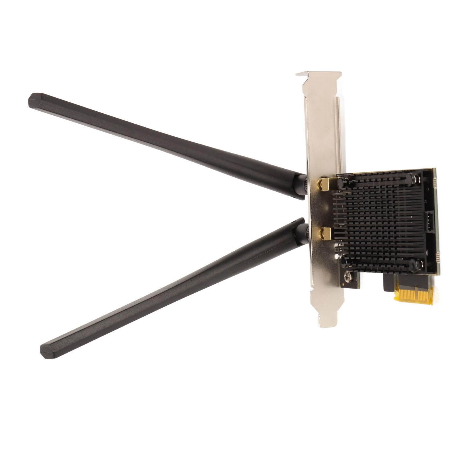 KUIDAMOS Scheda Wifi PCIE Tri Band 5400Mbps MU MIMO Scheda Wifi 6E a Bassa Latenza per Interfaccia PCIE X4 X8 X16, Prestazioni Stabili, per 10/11 a 64 Bit