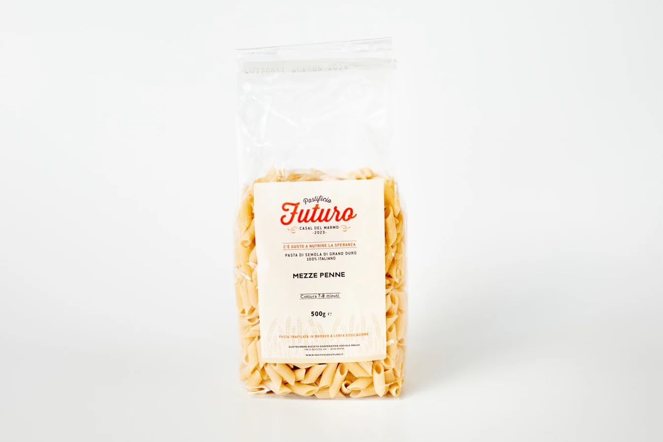 15 x 500 g - Mezze Penne - Pasta di Grano Duro - Prodotta da IDM Casal Del Marmo - Prodotta nel Lazio - Pacco da 500 g - Pastificio Futuro