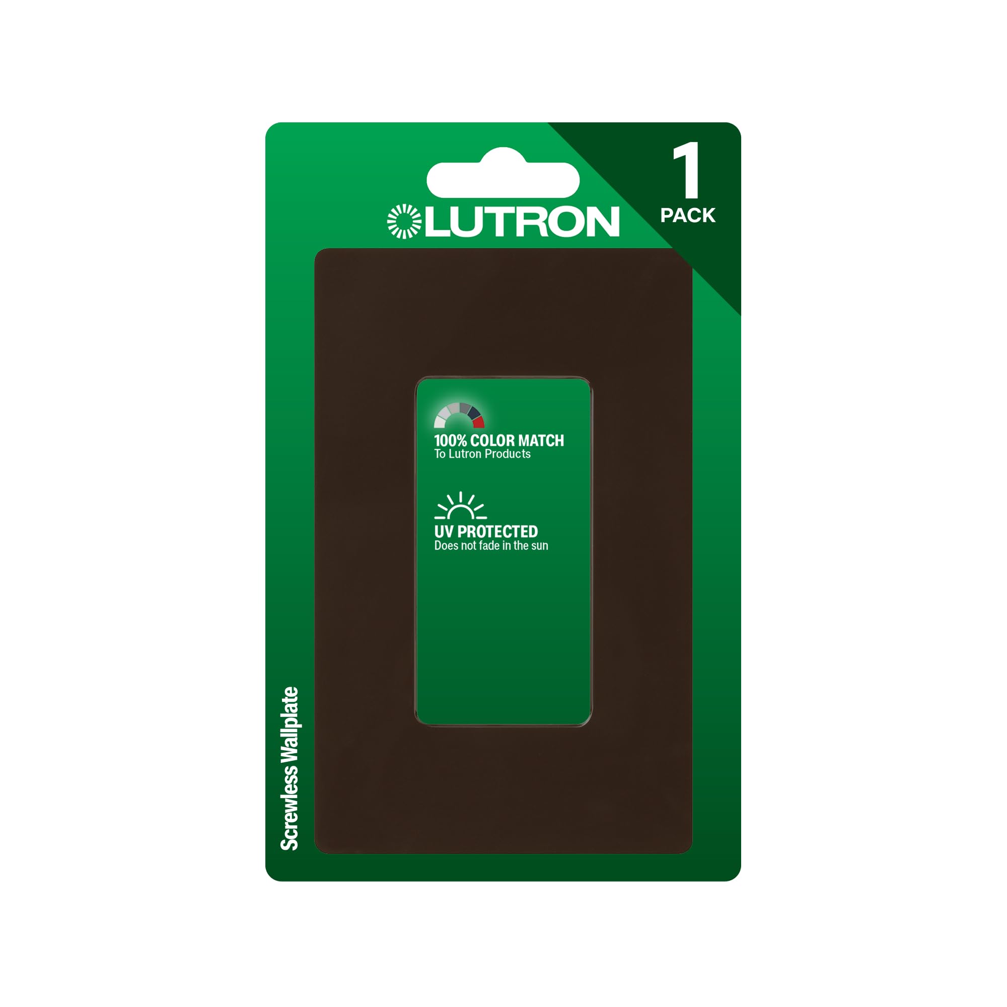 Lutron Claro Light Switch Cover Plate, 1 Gang Wallplate, for Decorator Light Switches, Rocker Light Switch Cover, Outlet Cover, Screwless Switch Plate Cover, Gloss, CW-1-BR, Brown