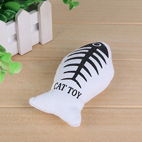 Brinquedos mastigáveis de gato com padrão de ossos de peixe N/A com almofada de lona de gato brinque