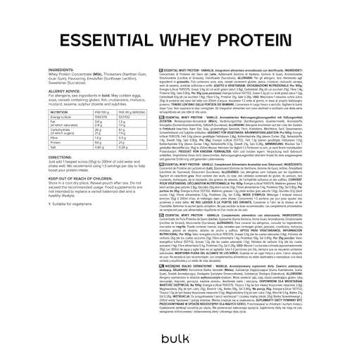 Bulk Protéines De Lactosérum Essentielles, Protéine Whey en Poudre, Vanille, 2,5kg – Image 8