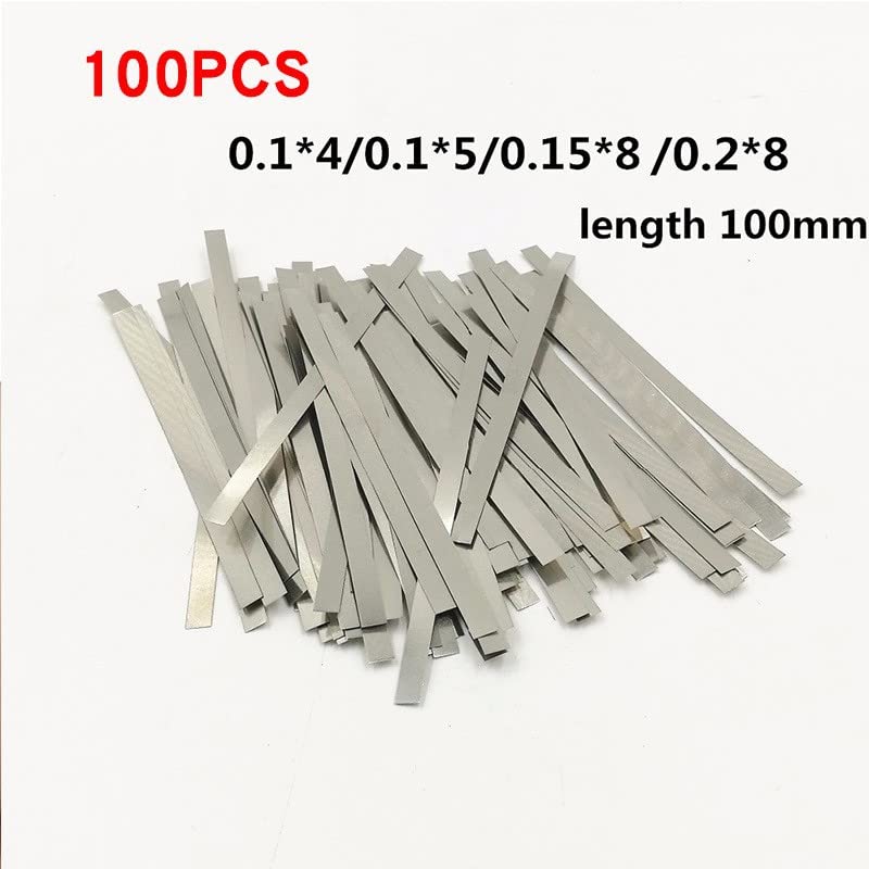 100Pcs Nickel Strip for 18650 21700 Lithium Battery, Battery Spot Welding Ni Plate Battery Connector Tab Battery Cell Spot Welding - 0.1mm*4mm*100mm