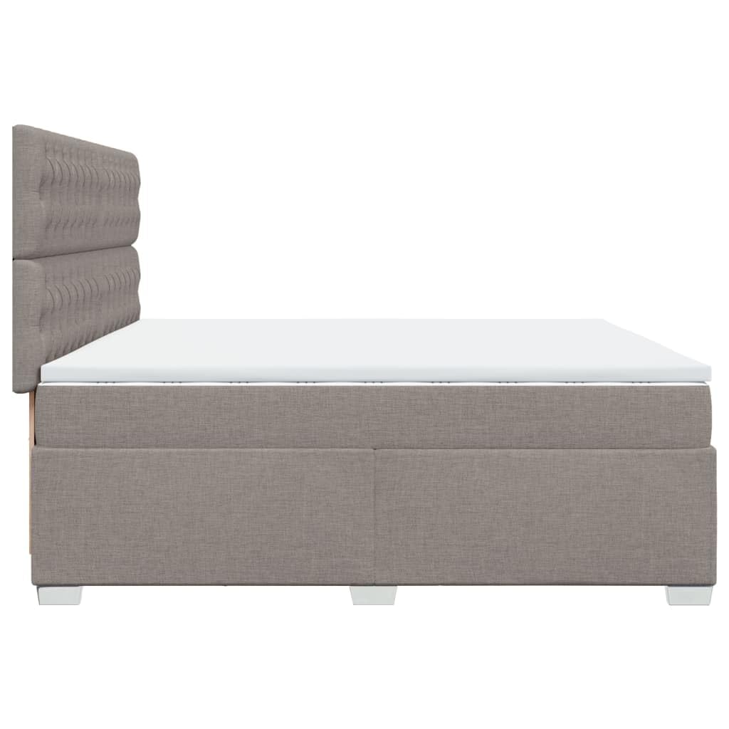 Cama Box Spring con colchón somier Mueble Cama Estructura Cama Bed Frame Cama con colchon Tela Gris Taupe 200x200 cm - 3290606