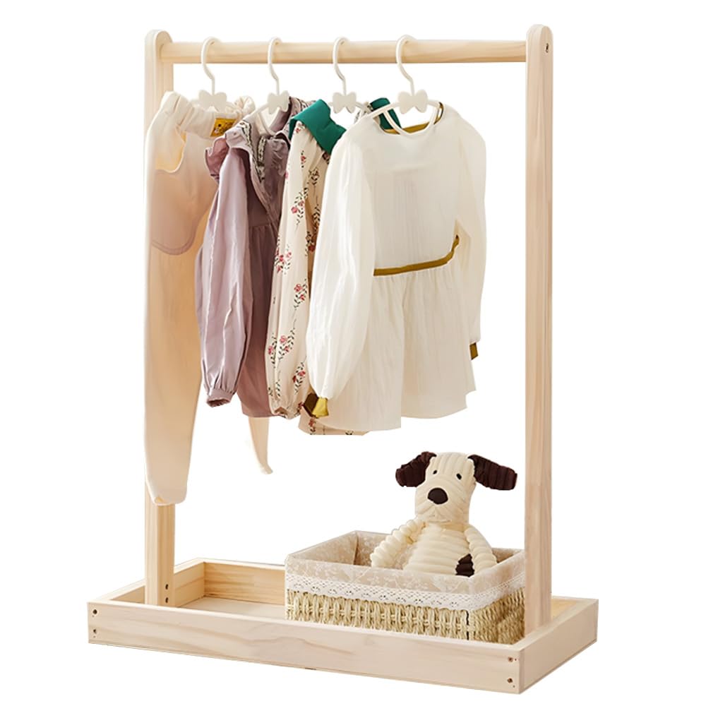 NUODWELL Perchero para Ropa de Bebé para Niños Pequeños, Soporte para Colgar Ropa de Mascotas, Perchero Simple de Piso para Almacenar Ropa, Sombreros para Niños y Zapatos (55 * 26 * 60 cm (Sin ruedas
