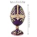 QIFU Vintage Style Hand Painted Purple Faberge Egg Style Trinket Box with Rich Enamel and Sparkling Rhinestones Unique Gift for Family(QF3388)