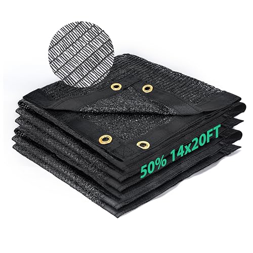 Kesfitt Garden 50% Shade Cloth, Resistant Sun Shade Net 14x20FT