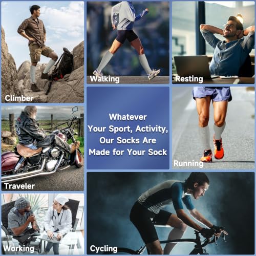 Image of bropite Zipper Close Toe Compression Socks for Women and Men 2 Pairs Knee high 15-20mmHg for Walking Running Nurses Pregnancy