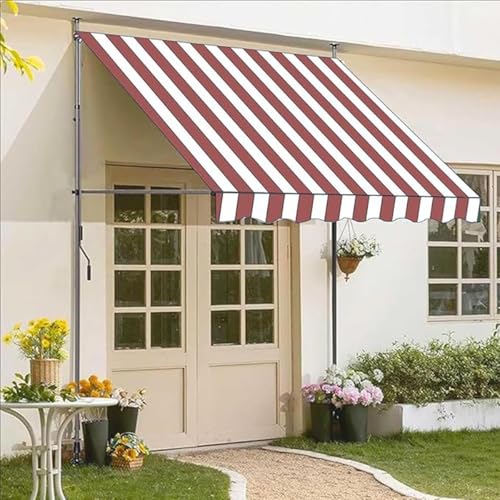 Housse de rechange pour auvent de terrasse en polyester imperméable vert et blanc - 8