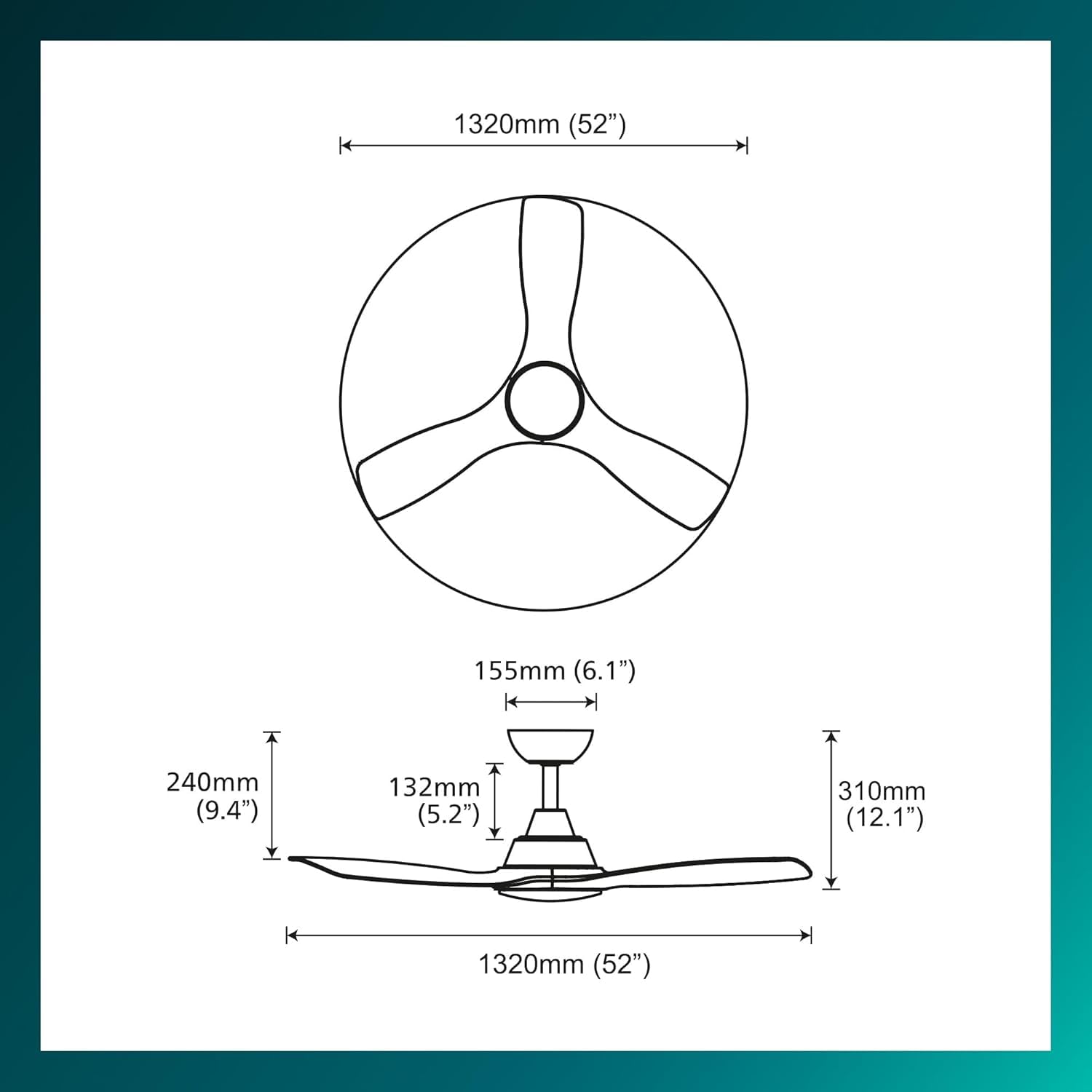 Philips Ventilateur à pales fixes 52" 3 pales LED 28W moteur DC gradation télécommande