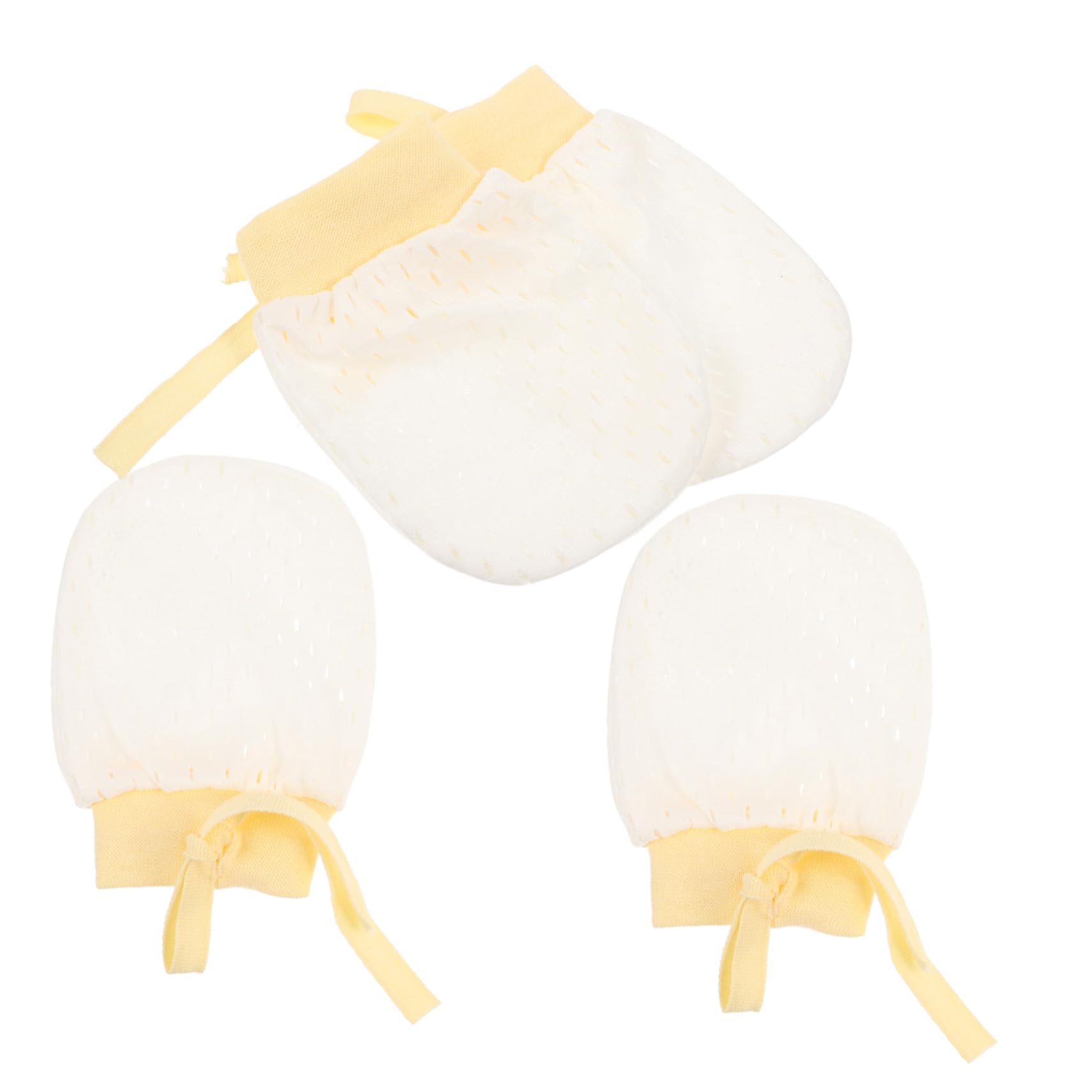 Ipetboom 2Pairs Ice Mittens Breathable Drawstring Gloves for Newborns Scratch Compact Gloves Soft Comfortable Design Machine Washable for Easy Care