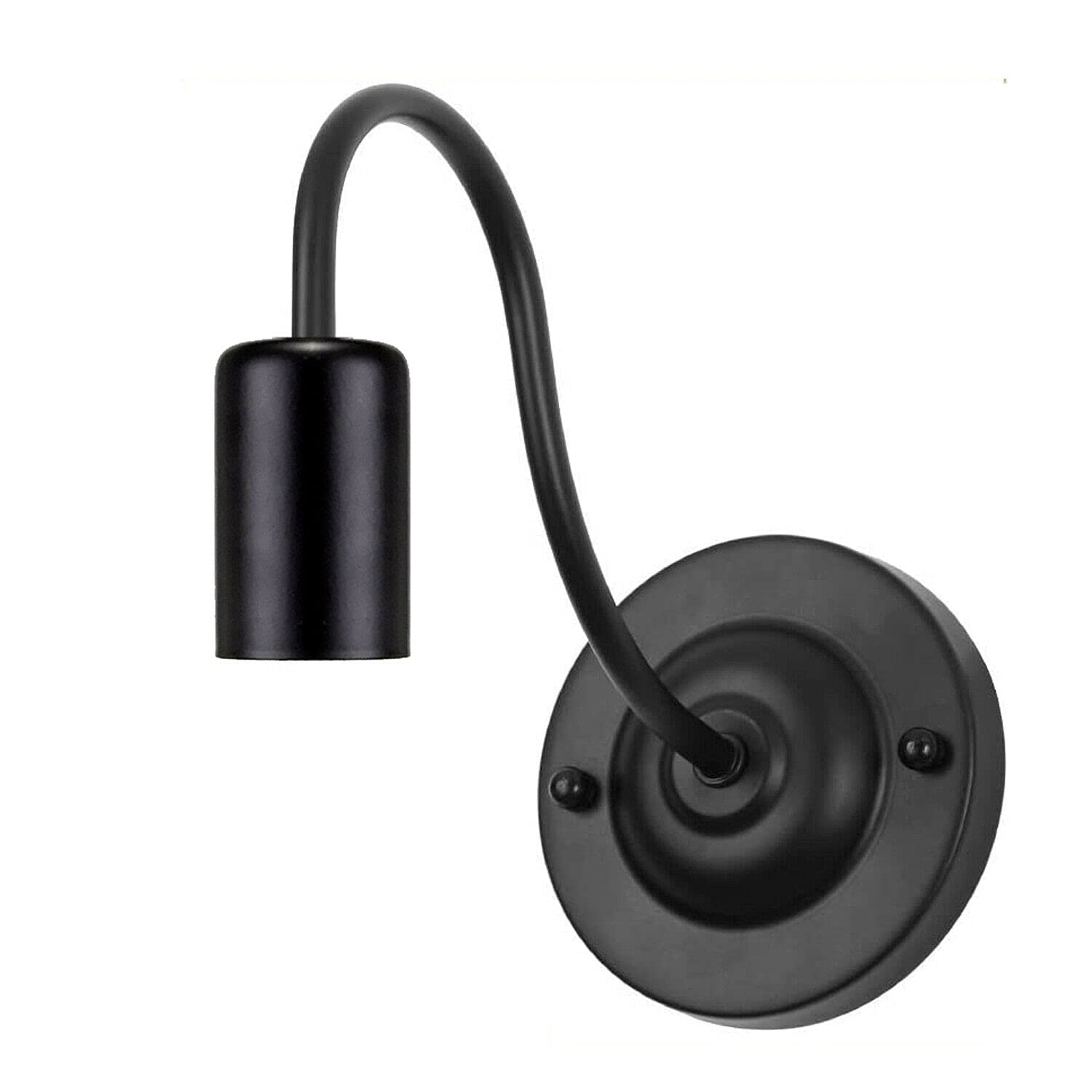LEDSone Black Metal Vintage Industrial Wall Light Shade Indoor Retro Sconce Lamp Fixture for Vanity Living Room Bedroom (Black, Without Bulb)