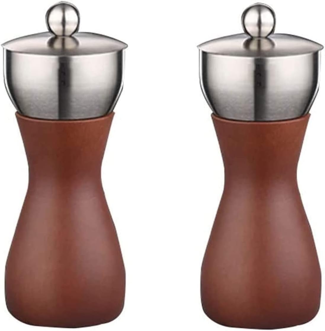 Wood Salt and Pepper Grinder Set Adjustable Coarseness Ceramic Beech Wooden Pepper Grinder Refillable Pepper Mill(