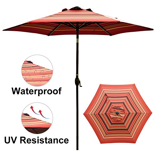 Abba Patio 9 ft Patio Umbrella Outdoor Market Table Umbrella with Push Button