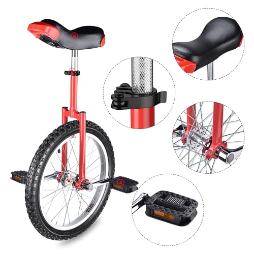 Image of AW 16 /18 /20 /24 Inch Wheel Outdoor Unicycle Adjustable Seat Exercise Bicycle | Fit Adults Kids Outdoor Sports Fitness Exercise, Various colors For Choice
