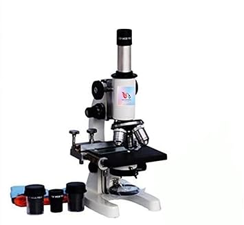 Pearl 2500x Student Compound Medical Microscope for Kids with 2 Prepared Slides and LED Light, 50 Blank Slides and Cover Slip