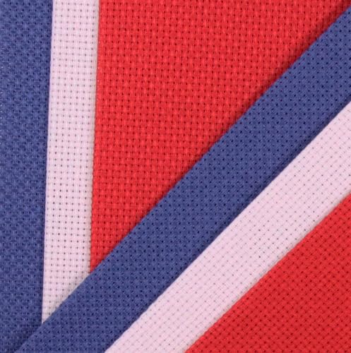 Image of KCS 4 /6 pc of 12 inch x 18 inch(30cmx45cm) 16 Count Cotton Aida Cloth Cross Stitch Fabric (6 pc,Royal Blue+Pink+Red)