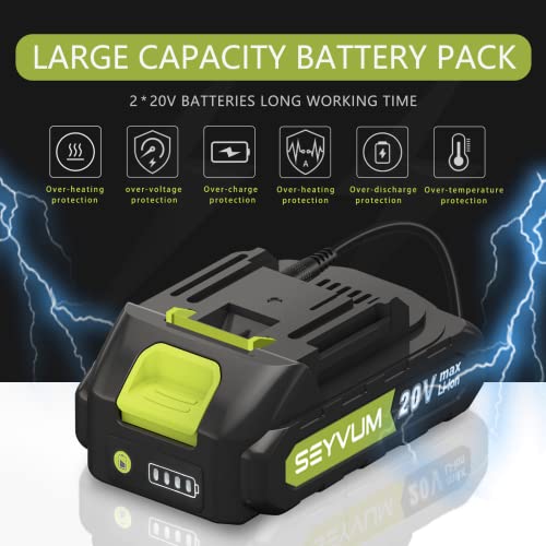 Mini Cordless Chainsaw Kit, Seyvum Upgraded 6 Inch 2.9Lb One-Hand Handheld Electric Compact Portable Chainsaw, 20V 2.0Ah Rechargeable Battery Powered, For Tree Trimming And Branch Pruning Wood Cutting #TOP7