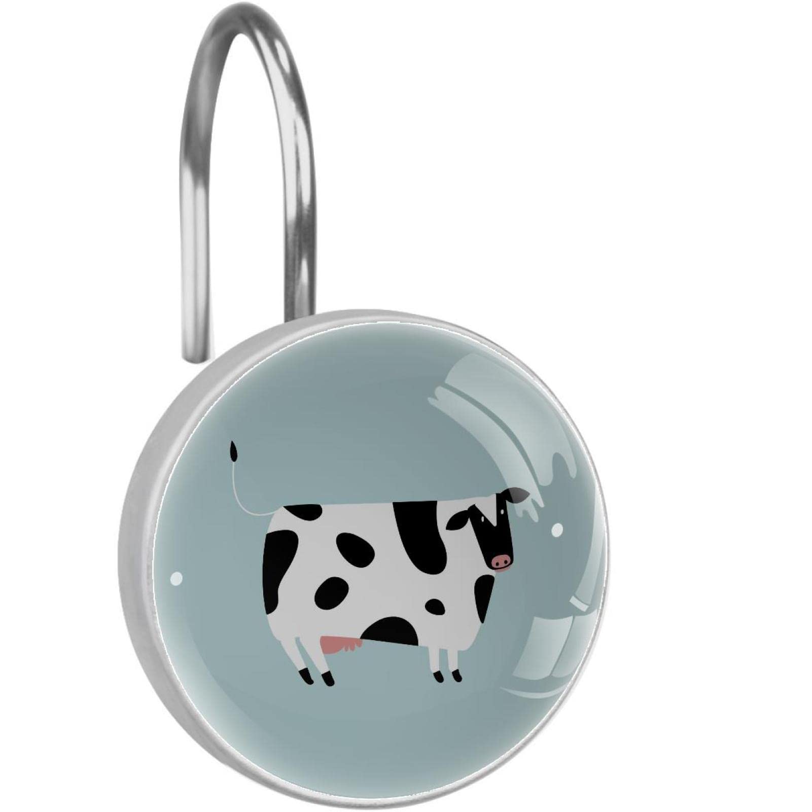 Crochets rideau de douche vache en metal durable, lot de 12 pinces de suspension