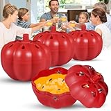 4 Pack Fruit Fly Traps, Safe and Reusable Fruit Fly Trap for Indoor Outdoor, Kitchen, Home, Dining Room, Pumpkin Shape, Red