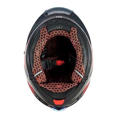 Orthrus DM-MBK-RED-XL Modular Led Full Face Motorcycle Helmet thumb #9