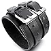 INBLUE Men's Alloy Genuine Leather Bracelet Bangle Cuff Silver Tone Black Cord Adjustable