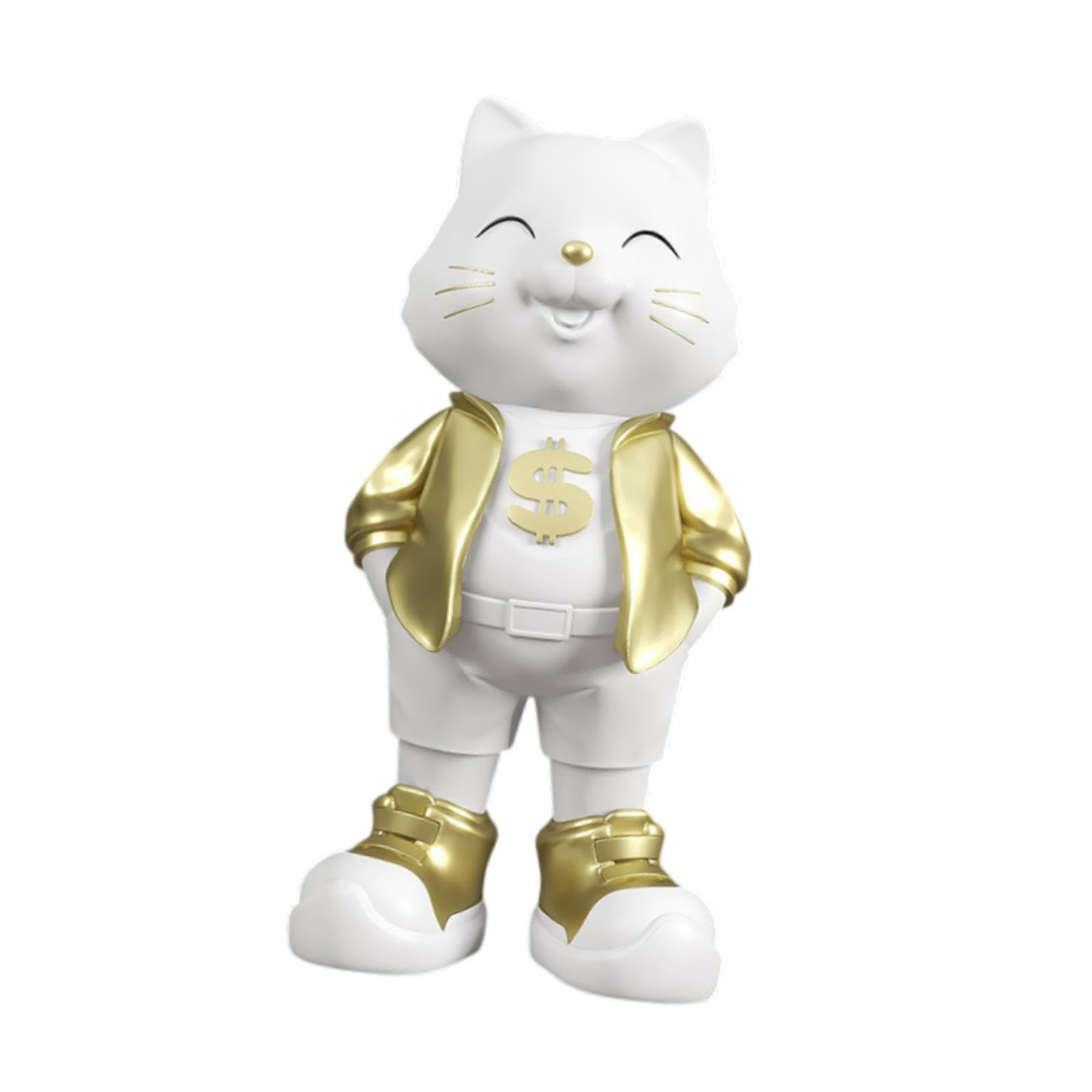 AMSLSIU Simpatica statua di gatto per la decorazione della tavola che aggiunge fascino all'ornamento da tavolo della scrivania, adotta semplicità e può essere utilizzata come scrivania