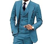 JY Men's Fashion 3 Pieces Men Suits Wedding Suits for Men Groom Tuxedos Teal