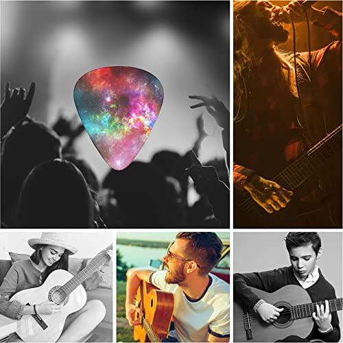 Guitar Picks Starry Sky Aurora Borealis Bass Picks For Acoustic Electric Guitar Ukulele Thin Medium Heavy 12 Pack Multi-Color With Case #TOP6